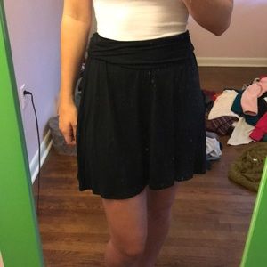 Black Casual Comfy Skater Skirt